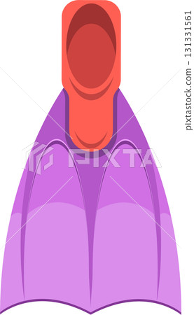 A purple and orange swim fin for snorkeling or diving, designed for propulsion and speed. 131331561