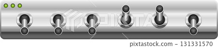 Control panel featuring multiple switches and indicator lights for system operation and settings. Control panel featuring multiple switches and indicator lights for system operation and settings. 131331570