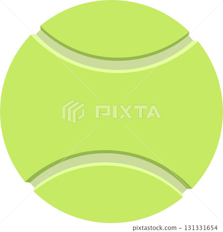 A single tennis ball, light green with curved white lines, against a plain black background. A single tennis ball, light green with curved white lines, against a plain black background. 131331654