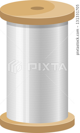 A spool of sewing thread, commonly used for stitching fabric together, craft and textile work. 131331705
