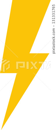 A vibrant yellow lightning bolt is featured against a stark black background, conveying energy. A vibrant yellow lightning bolt is featured against a stark black background, conveying energy. 131331765