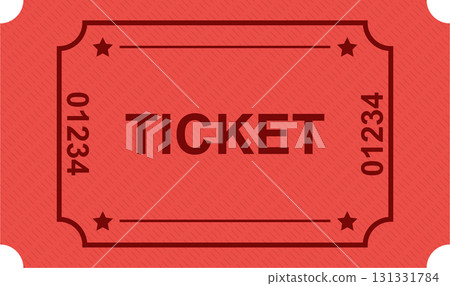 A red ticket with the word "TICKET" printed on it is ready to grant access or opportunity. A red ticket with the word "TICKET" printed on it is ready to grant access or opportunity. 131331784