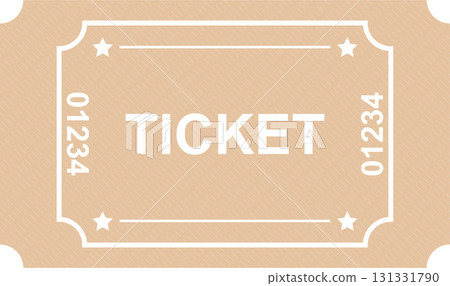A ticket with the word "TICKET" written on it. The ticket also has a 01234 number. 131331790