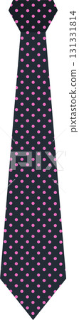Black tie with pink polka dots, a statement accessory for adding a pop of color and style. 131331814