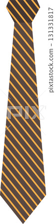 A brown and orange diagonally striped tie, an iconic symbol of professional attire and formality. 131331817