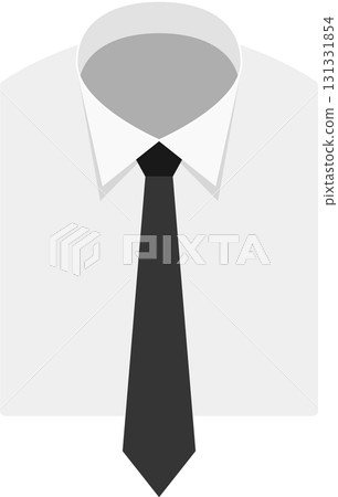 Stylized, professional business attire featuring a gray tie against a white, collared shirt. Stylized, professional business attire featuring a gray tie against a white, collared shirt. 131331854