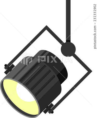 Isolated spotlight illustration illuminating with bright light from a dark and simple design. 131331902