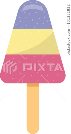 A colorful popsicle with layered fruity flavors, perfect for cooling down on a hot summer day. A colorful popsicle with layered fruity flavors, perfect for cooling down on a hot summer day. 131331938