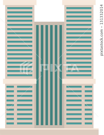 Illustration of a tall urban structure with a flat minimalist design on a black background. Illustration of a tall urban structure with a flat minimalist design on a black background. 131332014