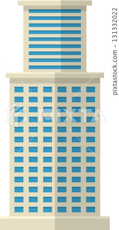 Minimalist vector illustration of a modern building facade with many windows and flat design. Minimalist vector illustration of a modern building facade with many windows and flat design. 131332022