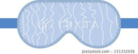 Light blue sleep mask with an elastic strap. Helps block out unwanted light while resting. 131332036