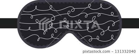 A dark sleep mask with white swirls, promoting restful sleep and blocking out unwanted light. 131332040