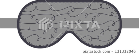 Gray sleep mask with squiggly lines for blocking out light and ensuring restful sleep and comfort. 131332046