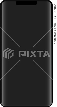 Sleek and modern frameless smartphone with a black screen providing a high-tech aesthetic. Sleek and modern frameless smartphone with a black screen providing a high-tech aesthetic. 131332064