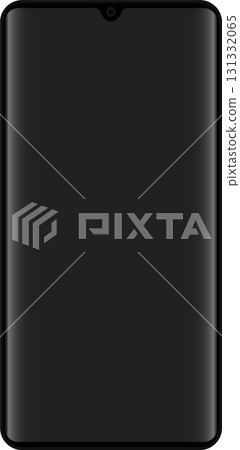 Sleek modern mobile phone with curved edges and a minimalist design on a dark background. Sleek modern mobile phone with curved edges and a minimalist design on a dark background. 131332065