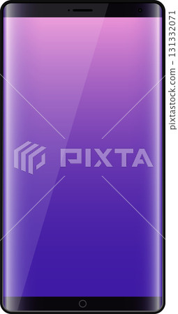 Modern smartphone featuring a vibrant purple gradient screen, sleek design, and minimal bezel. Modern smartphone featuring a vibrant purple gradient screen, sleek design, and minimal bezel. 131332071