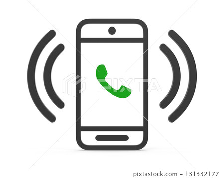 3d Render of Incoming Call Alert Icon 131332177
