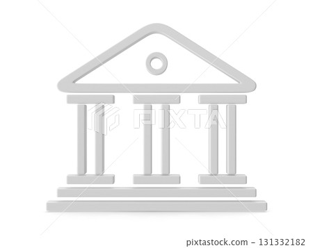 Architectural Icon Depicting a Classic Building with Columns Architectural Icon Depicting a Classic Building with Columns 131332182