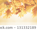 Fall scene in cream color shades. Autumn background with shadow of maple tree leaves on a wall. 131332189
