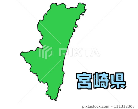 A slightly loose map of Miyazaki prefecture, written characters, simple A slightly loose map of Miyazaki prefecture, written characters, simple 131332303