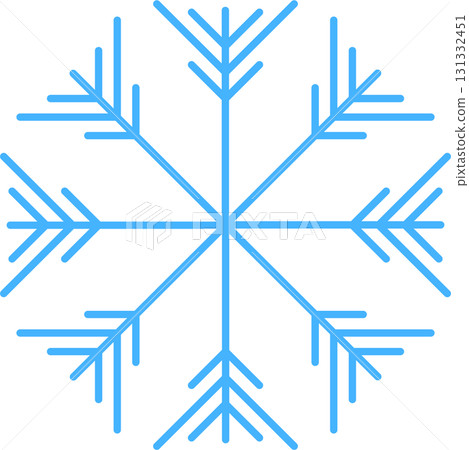 Delicate light blue snowflake on a stark black background. Simple, elegant, and wintery design. Delicate light blue snowflake on a stark black background. Simple, elegant, and wintery design. 131332451