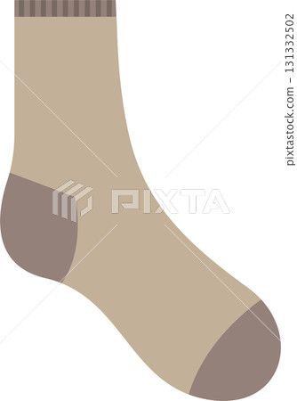 Beige sock with darker heel, toe, and ribbed cuff, ideal for comfort and everyday wear. 131332502