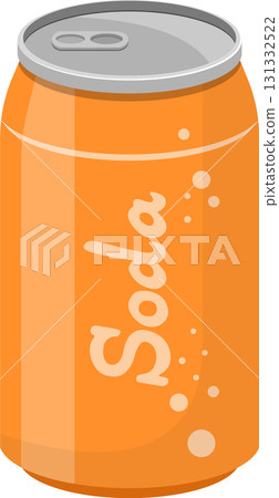 Refreshing canned soda beverage with an orange color, perfect thirst quencher for hot days. Refreshing canned soda beverage with an orange color, perfect thirst quencher for hot days. 131332522