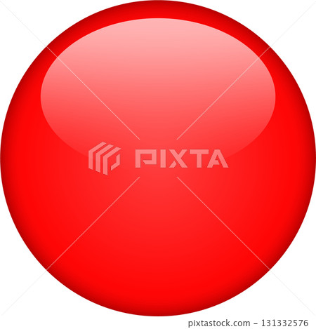 A shiny, bright red sphere with a glossy finish against a solid black background. Vector art. A shiny, bright red sphere with a glossy finish against a solid black background. Vector art. 131332576