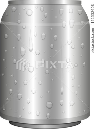Icy refreshment: a sleek, silver can glistens with condensation, promising a cool, crisp experience. Icy refreshment: a sleek, silver can glistens with condensation, promising a cool, crisp experience. 131332608