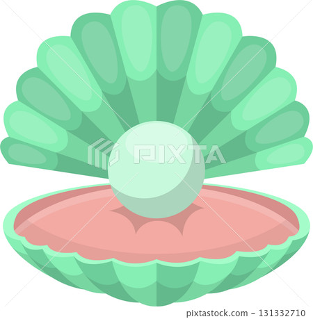 A luminous pearl rests elegantly inside an open seashell, radiating a subtle glow and elegance. A luminous pearl rests elegantly inside an open seashell, radiating a subtle glow and elegance. 131332710