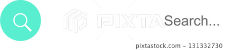 Clean user interface element featuring a search bar with a magnifying glass and a placeholder text. 131332730