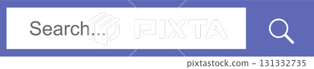 A blue search box with the word "Search..." and a magnifying glass icon on the right. 131332735