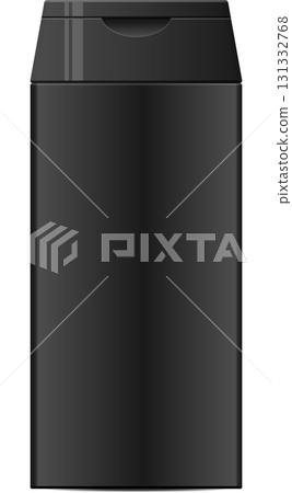 Sleek Black Container with Lid - Minimalist Design for Household or Personal Care Products 131332768