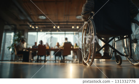 Professional gathering in a modern office with diverse participation 131332776