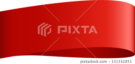 A sleek, vibrant red banner sweeps across the frame, suggesting energy and impactful communication. 131332851