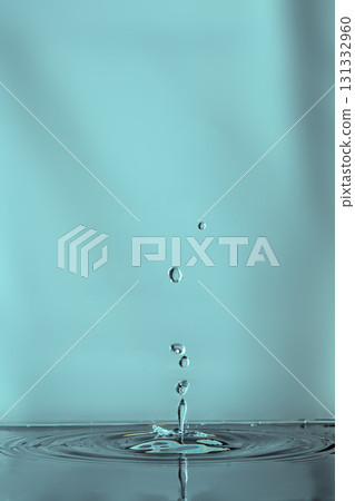 206.Droplet Impact with Column and Teal Ripple Surface 206.Droplet Impact with Column and Teal Ripple Surface 131332960