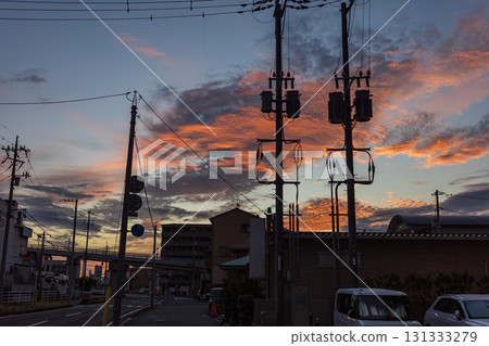 Beautiful scenery seen during an early morning walk in Okayama City, Okayama Prefecture, Japan 131333279
