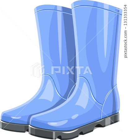 Light blue rubber boots for rain, gardening, or working outside in muddy conditions. Protection. 131333354