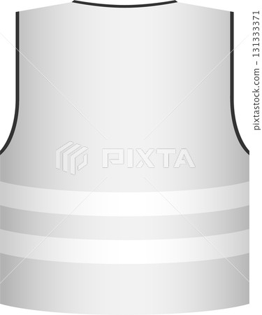 A simple illustration of a light gray vest with subtle horizontal stripes at the bottom half. 131333371