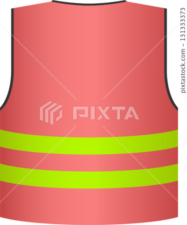 Red safety vest with reflective stripes for visibility and safety on construction site work. Red safety vest with reflective stripes for visibility and safety on construction site work. 131333373