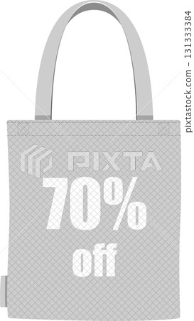 Promotional tote bag featuring a notable 70% off discount, ideal for shopping and carrying items. Promotional tote bag featuring a notable 70% off discount, ideal for shopping and carrying items. 131333384
