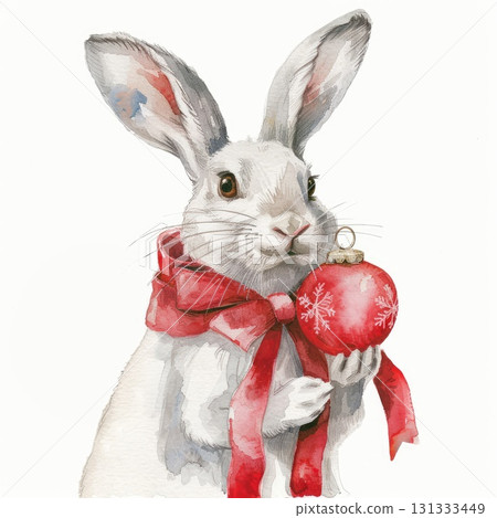 Christmas candle in jar with holly watercolor design 131333449