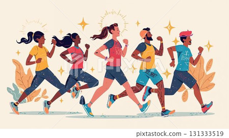 多國人士慢跑 多國人士慢跑 131333519