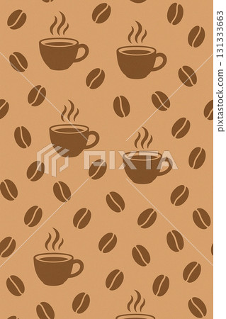 Cute coffee bean background material 131333663