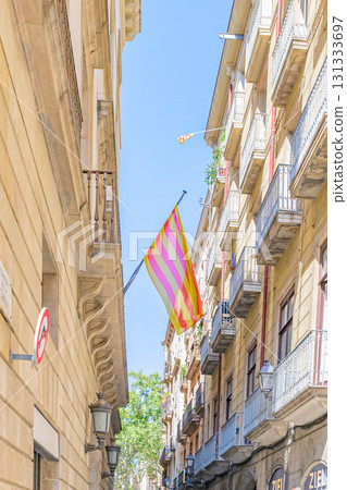巴塞隆納，晴朗的天空，盛夏，西班牙 131333697