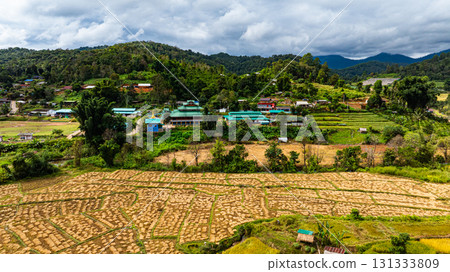 rice terrace field around Wat Baan Hai Makhuea Som 131333809