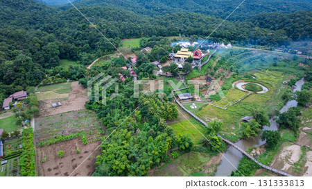 Wat Tham Poo Sa Ma at Su Tong Pae bamboo bridge 131333813