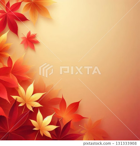 Maple leaves: A stylish background with a warm-colored washi-style texture 131333908