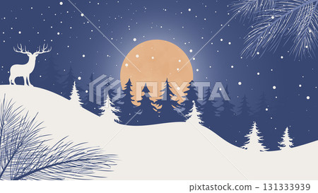 winter forest in moonlight winter forest in moonlight 131333939