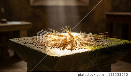 Golden rays shine upon a crown of thorns. Golden rays shine upon a crown of thorns. 131333950